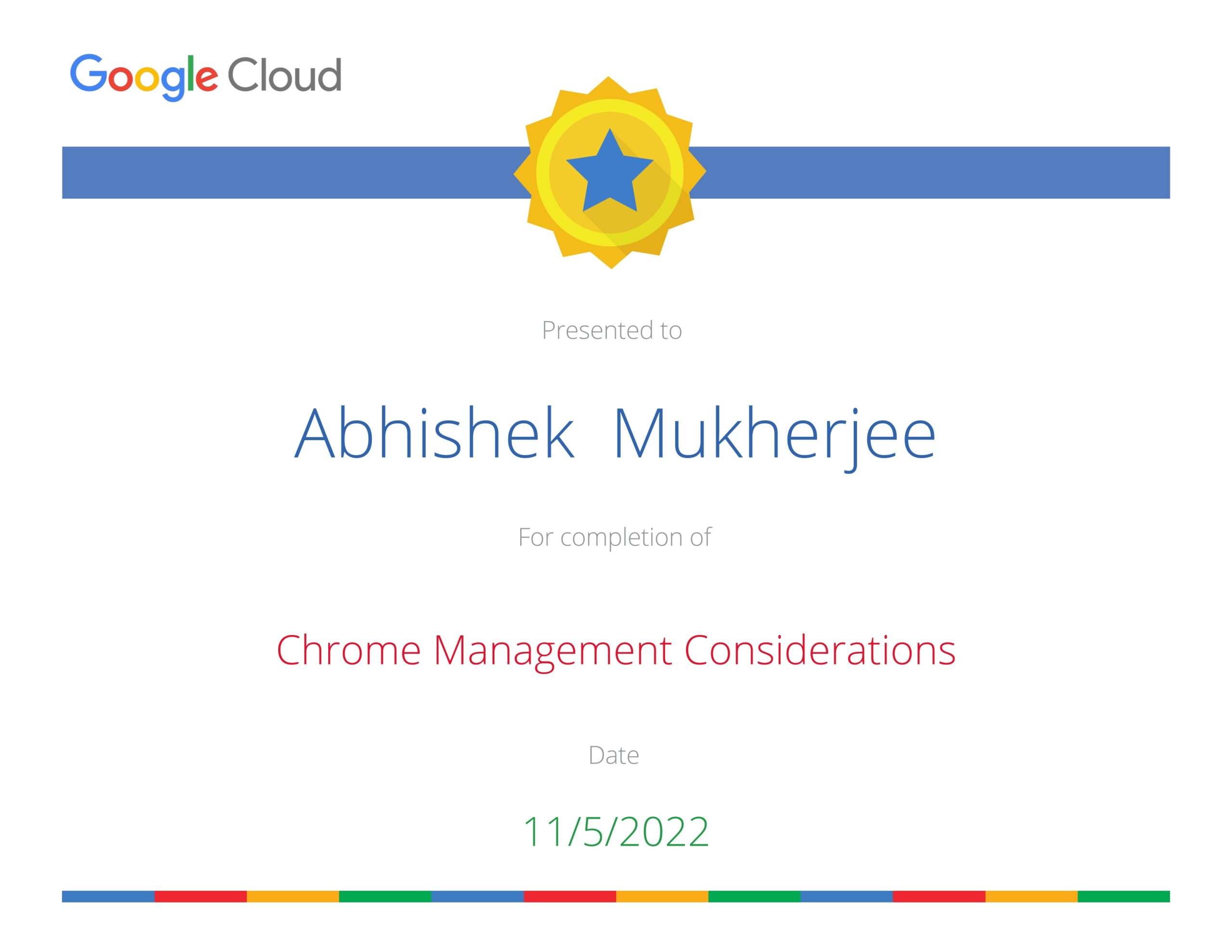 Chrome Management Considerations - Certificate