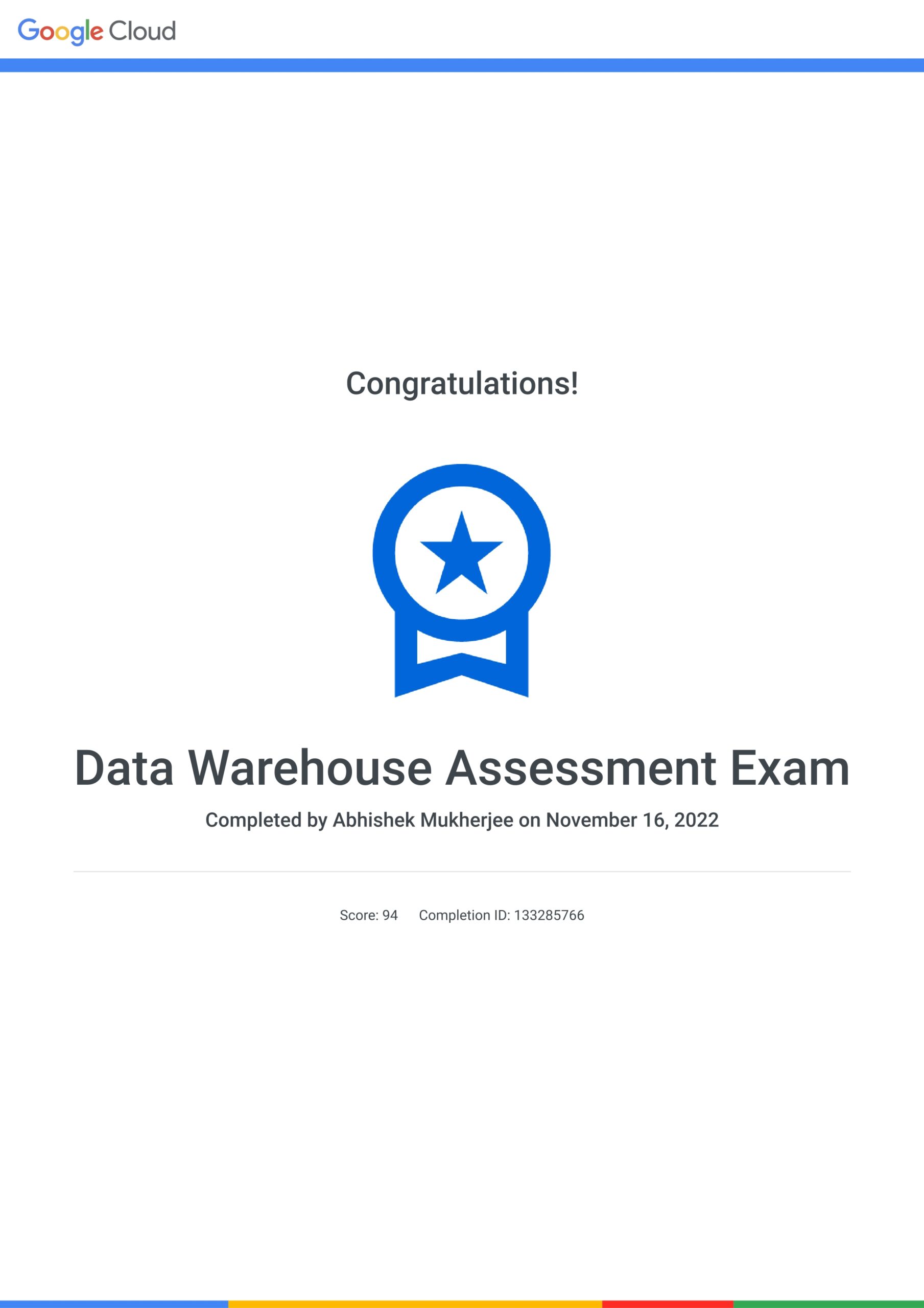 Data Warehouse Assessment Exam _ Google